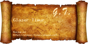 Glazer Timur névjegykártya
