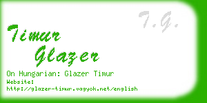 timur glazer business card